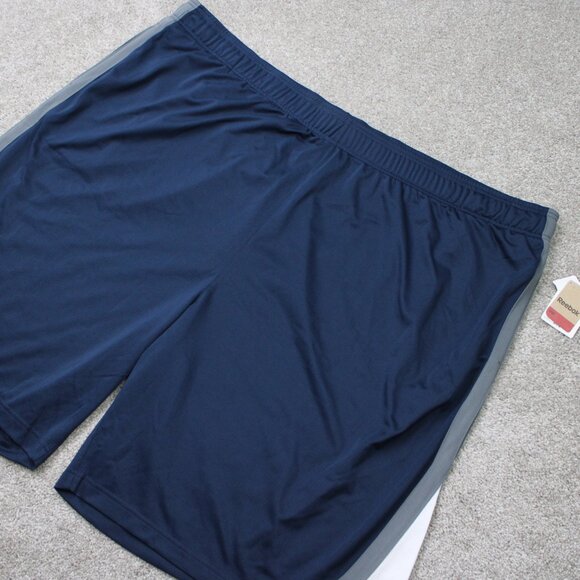 Reebok Sport Shorts NWT Mens 5XL XXXXXL Blue Speedwick Drawstring Polyester - Picture 3 of 14